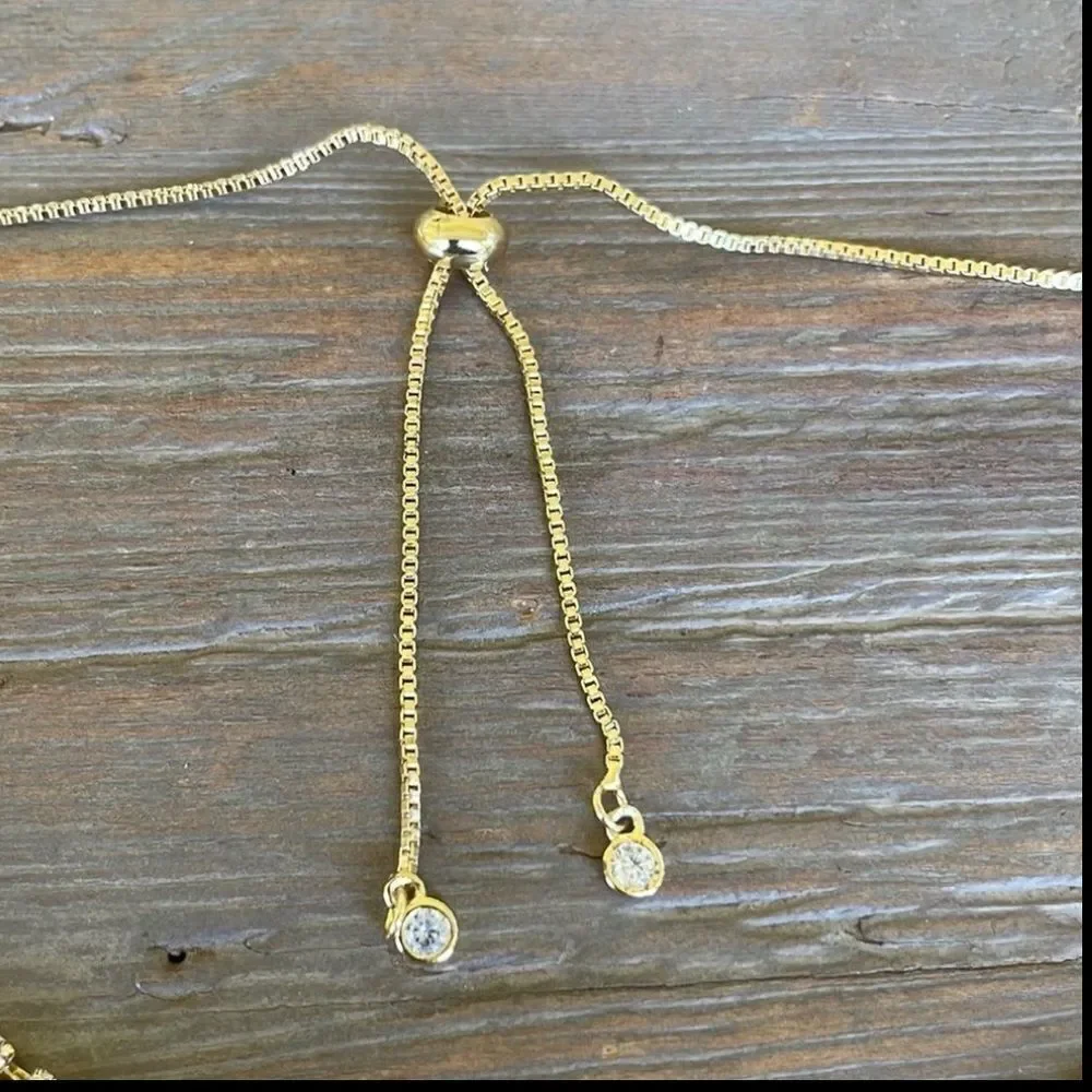 Anthropologie Cosmic Multi-Strand Necklace Gold Copper Crystals Pewter